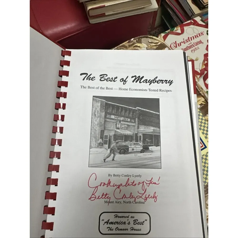 The Best‎ Of Mayberry Cookbook Hardcover Spiral Bound Autographed Copy Signed